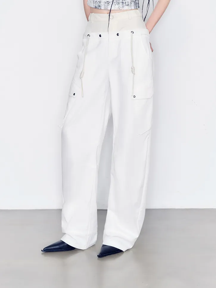 Nichi Fake-Layered Loose Casual Pants