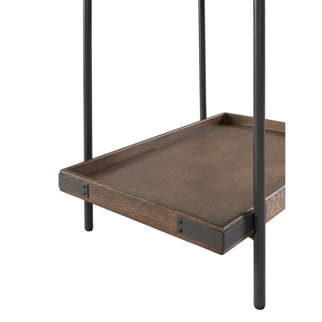 Nikole 27" Wide Industrial Rustic Solid Wood Metal Rectangular Side Table With Shelf Trent Austin Design®