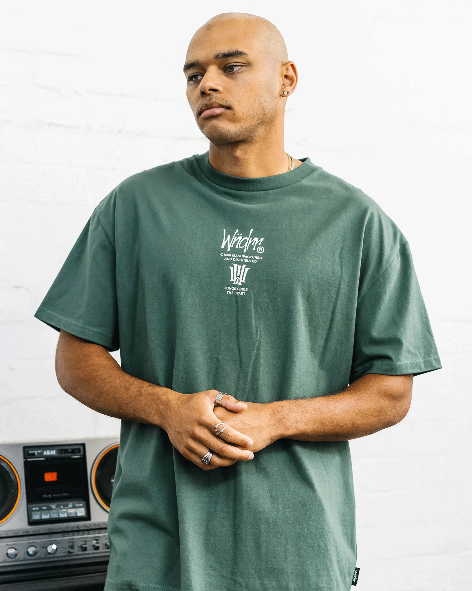 NOISE BOX FIT TEE - DARK GREEN