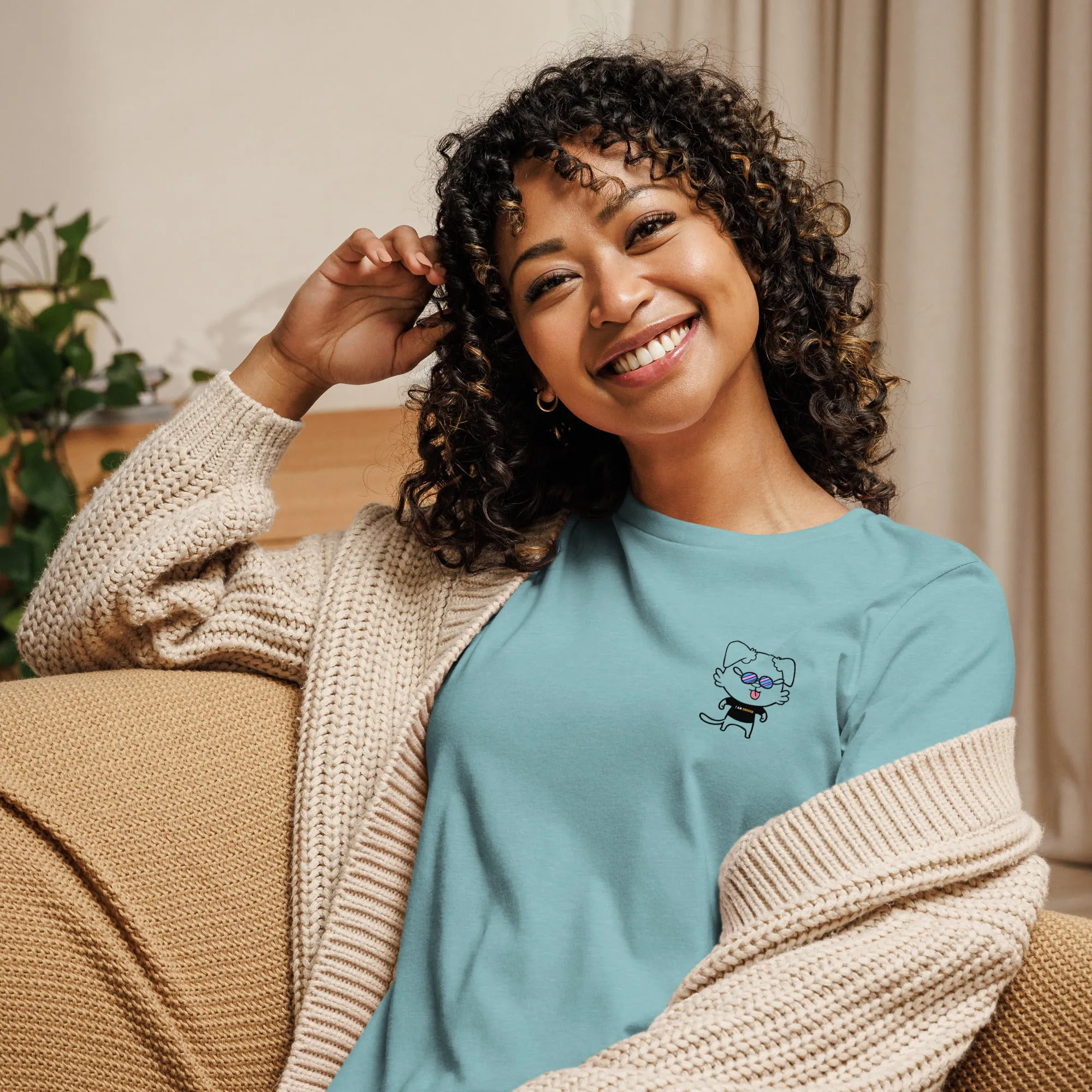 NOT THE LITTLE GUY Collection Mascot Mental Health Women's Relaxed T-Shirt