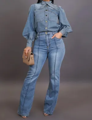 Not Your Teacher Denim Pants Set
