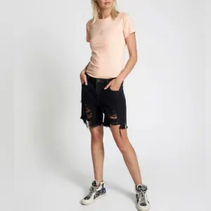 NWT One Teaspoon Worn Black Stevies Boyfriend Shorts 25 From Free People Z381-10