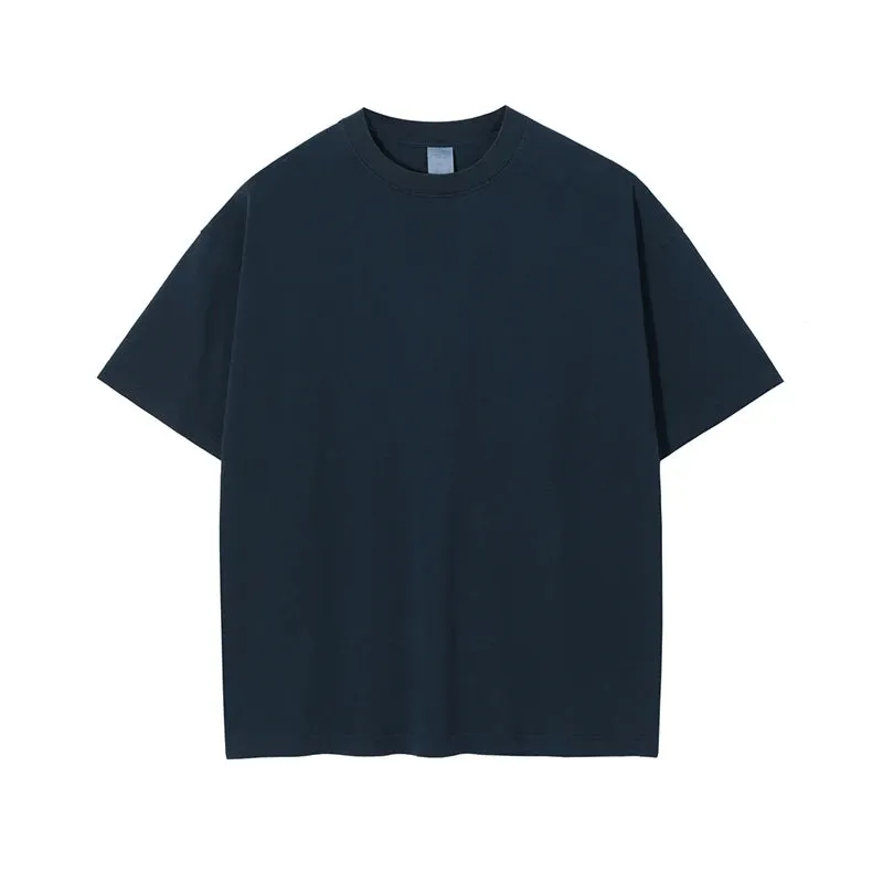 Obsidian Phoenix Unisex Luxury Washed Cotton T-Shirt - 275gsm Solid Retro High Street Basic Tee