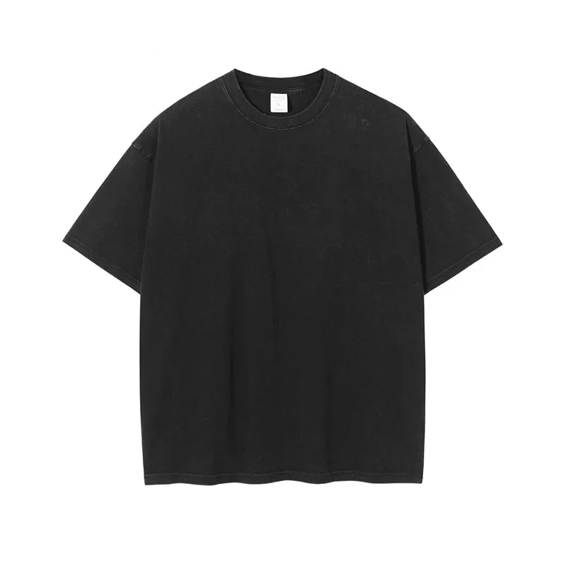 Obsidian Phoenix Unisex Luxury Washed Cotton T-Shirt - 275gsm Solid Retro High Street Basic Tee