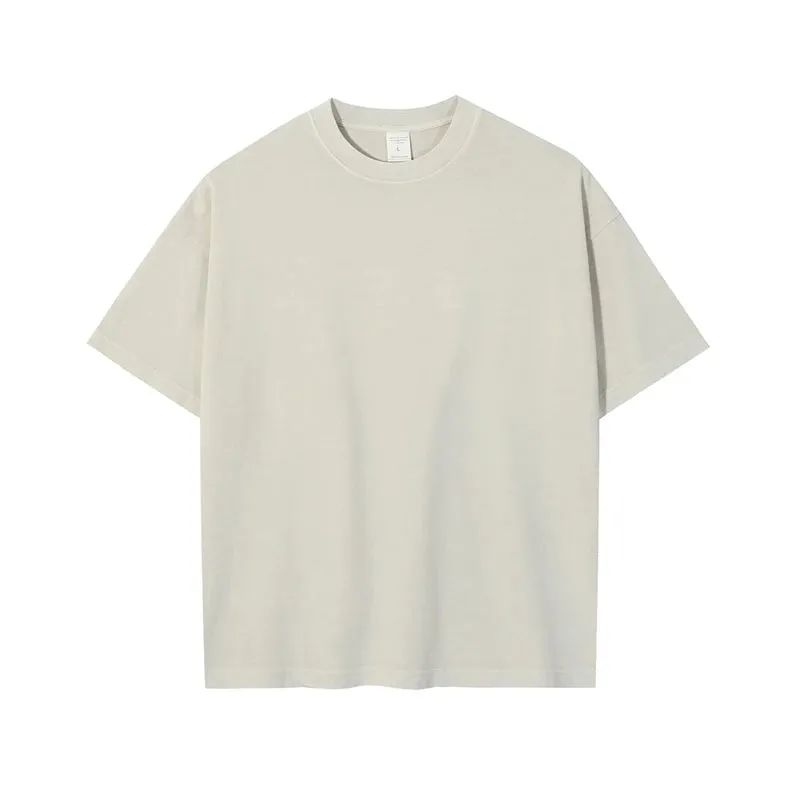 Obsidian Phoenix Unisex Luxury Washed Cotton T-Shirt - 275gsm Solid Retro High Street Basic Tee