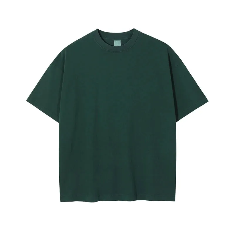 Obsidian Phoenix Unisex Luxury Washed Cotton T-Shirt - 275gsm Solid Retro High Street Basic Tee