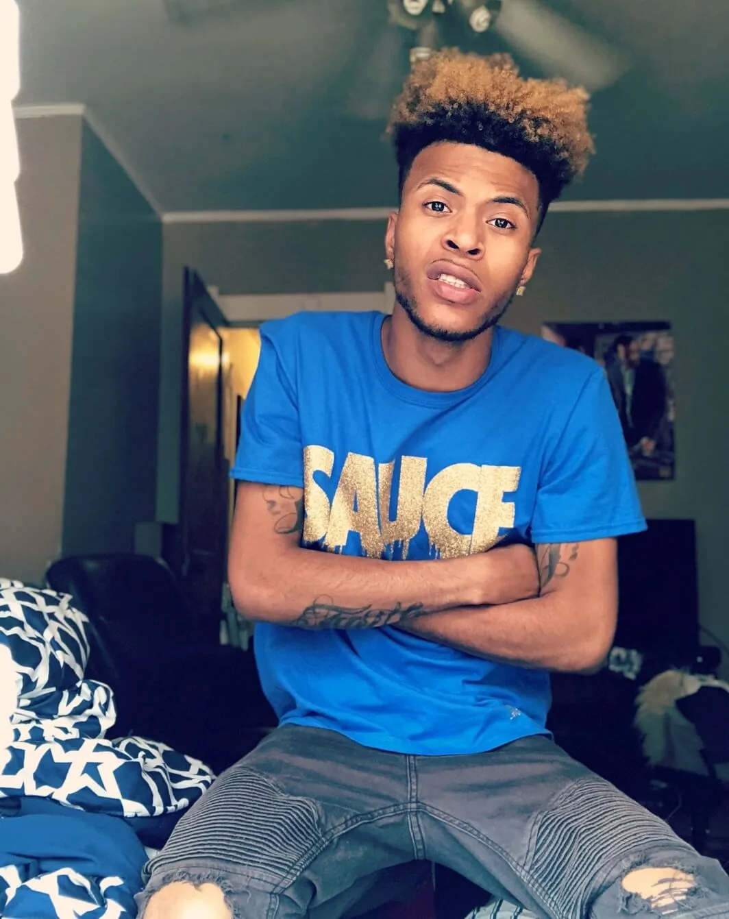 OG Gold Glitter Sauce | Blue Tee