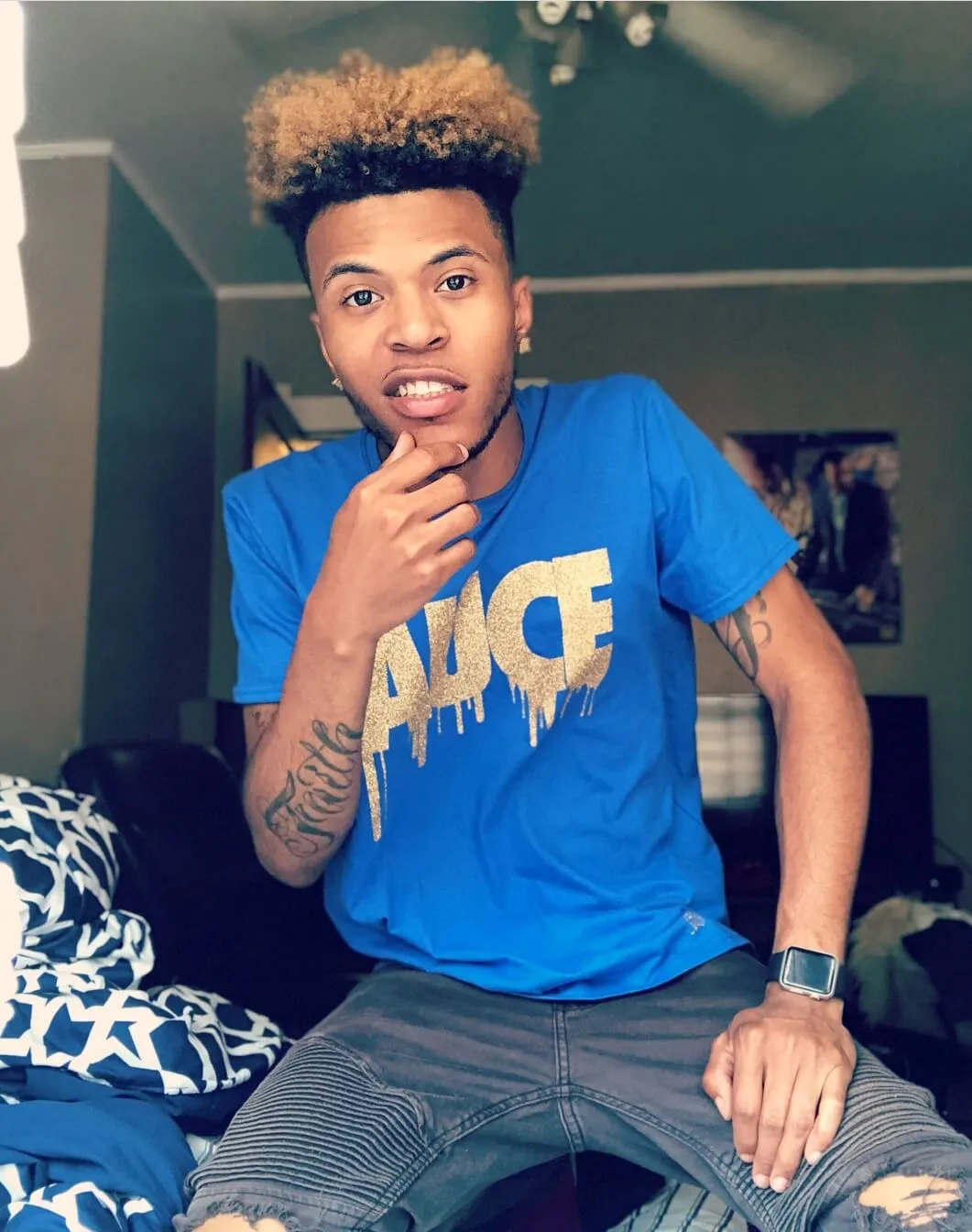 OG Gold Glitter Sauce | Blue Tee