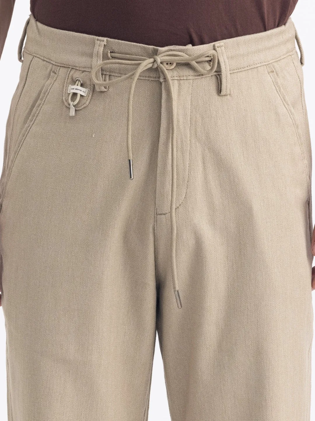 Olive Plain Loose Crop Travel Pant