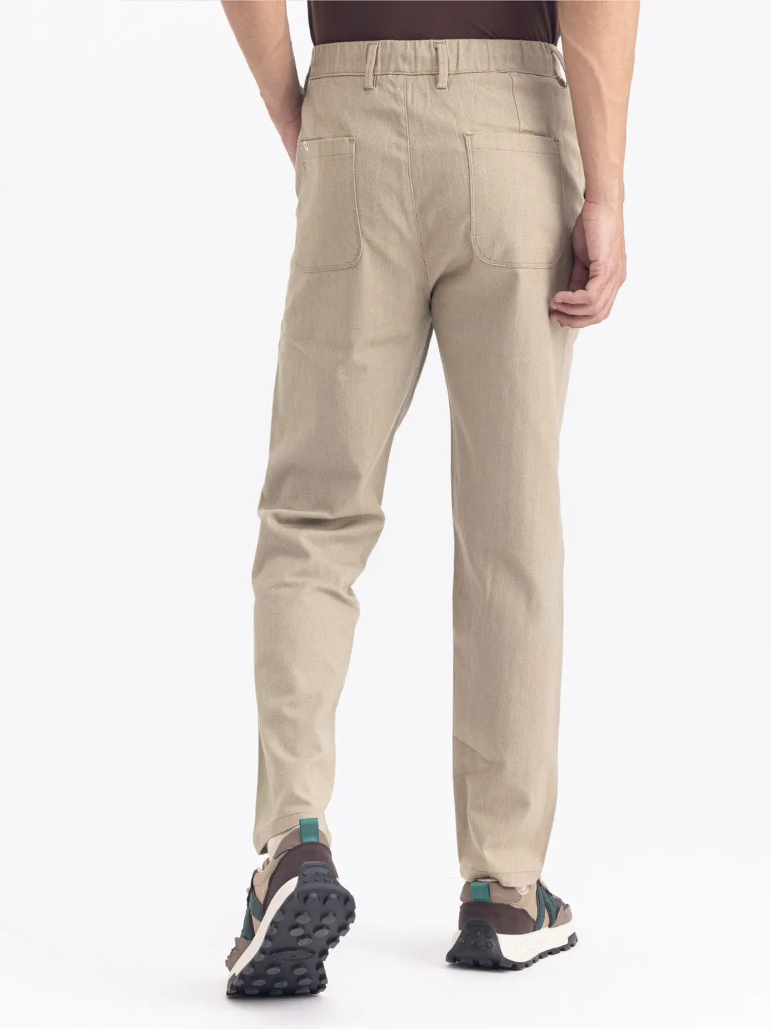 Olive Plain Loose Crop Travel Pant