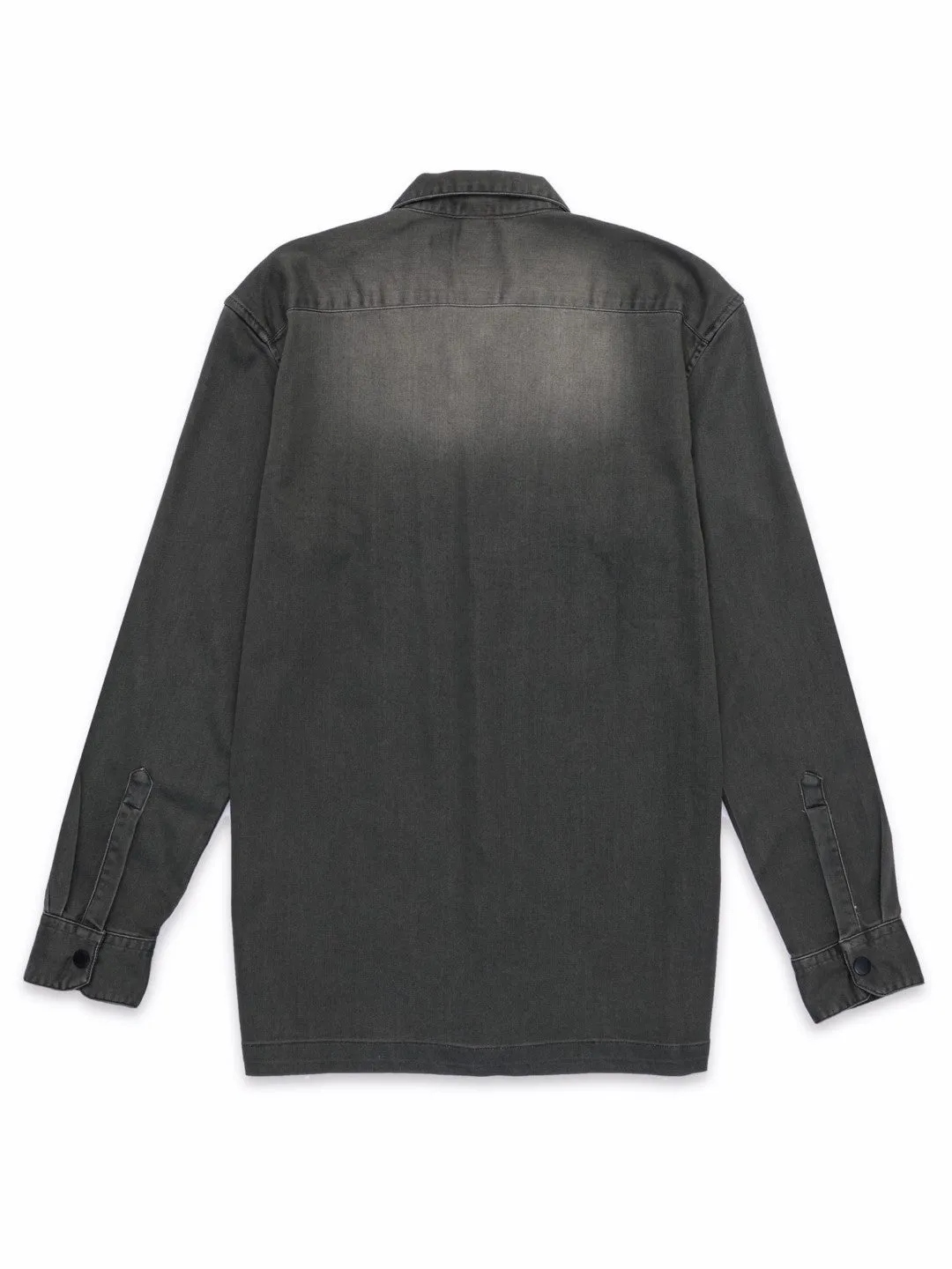 Olive Snap Button Denim Shirt