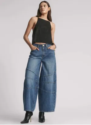 One Teaspoon - Barrel Mid Waist Wide Leg Denim Jeans - Dirty Blue Love