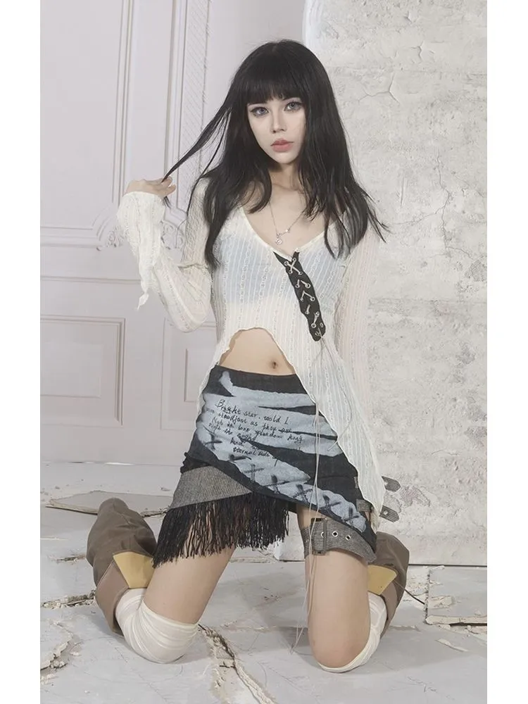 Original design thin lace shirt【s0000002443】