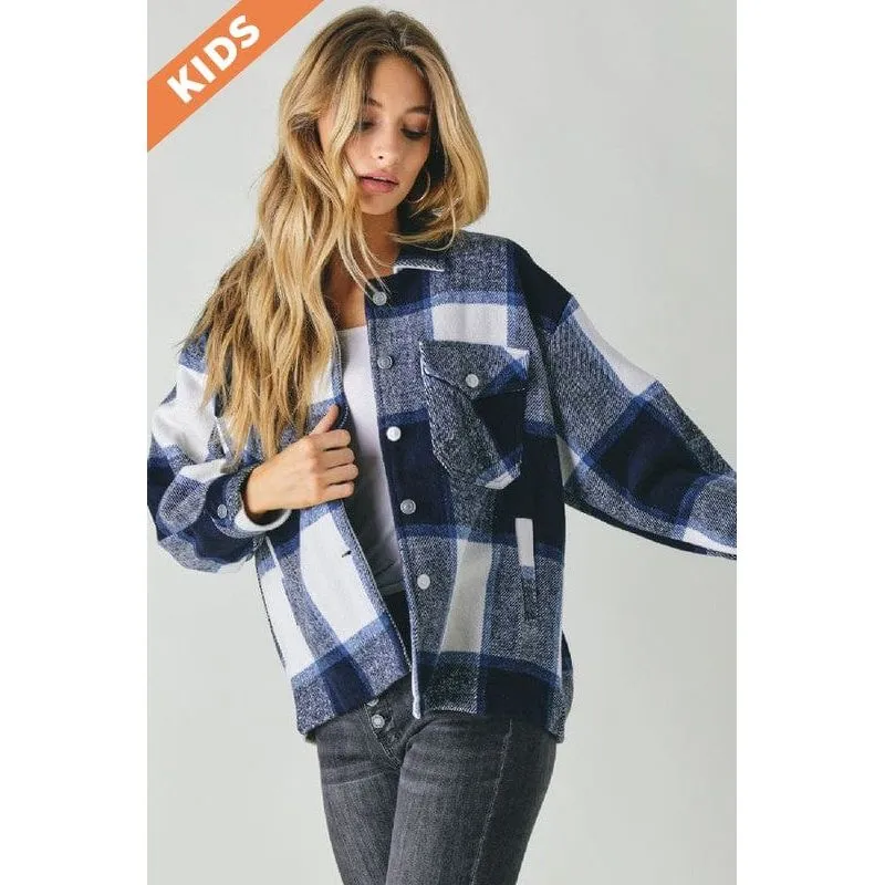 Oversize plaid shirt jacket