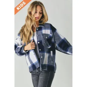 Oversize plaid shirt jacket
