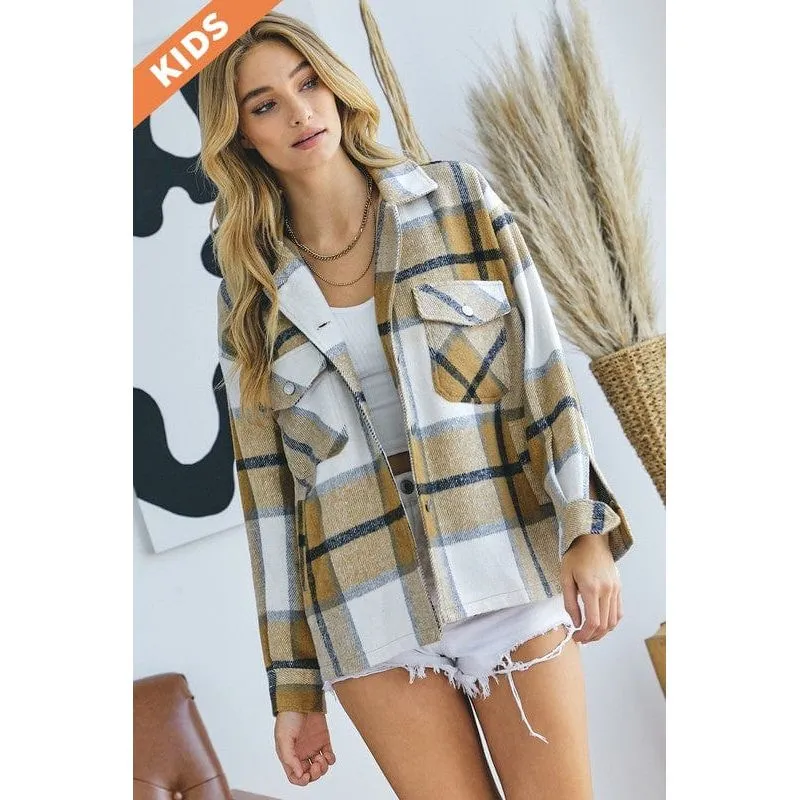 Oversize plaid shirt jacket