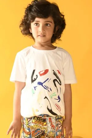 PAINT SPLASH SHORT SLEEVES TSHIRT - WHITE