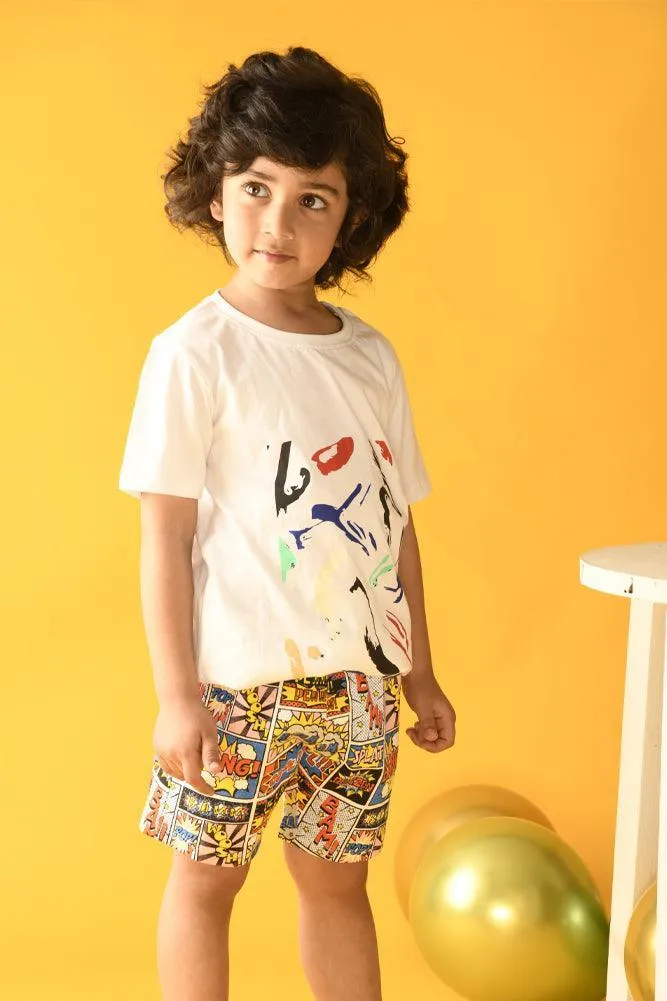 PAINT SPLASH SHORT SLEEVES TSHIRT - WHITE