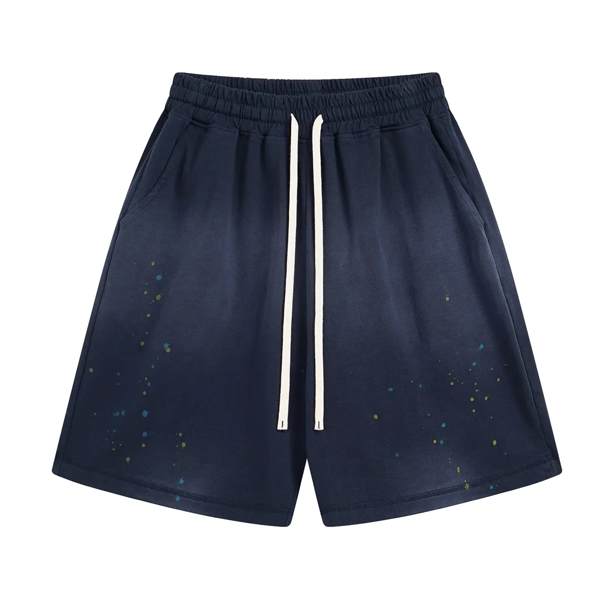 Paint-Splatter Cotton Sweat Shorts