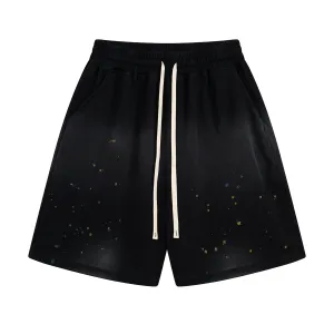 Paint-Splatter Cotton Sweat Shorts