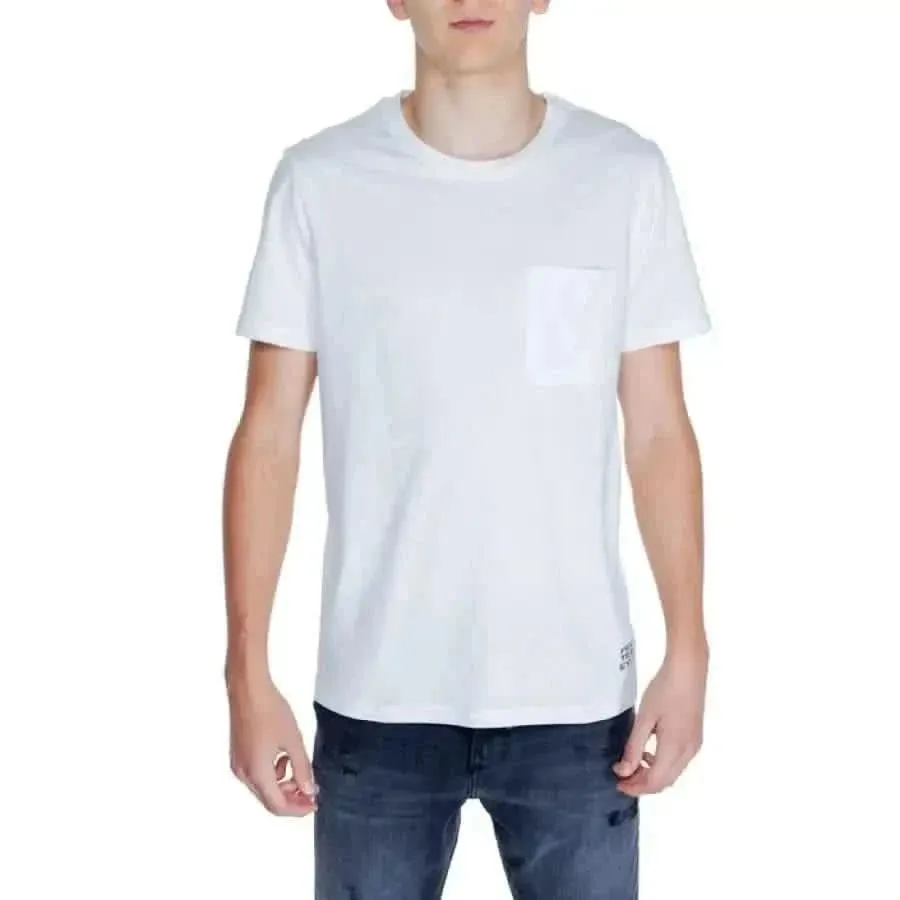 Peuterey Men's White Cotton Round Neck T-Shirt