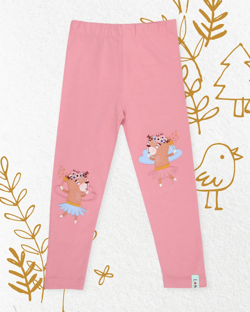 Pink Fairy Applique Leggings