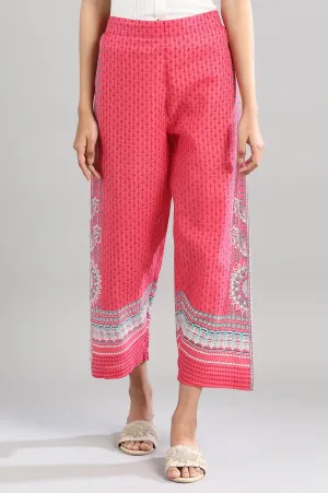 Pink Printed Flared Palazzo