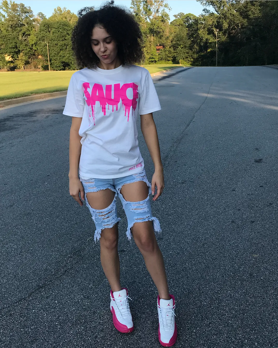 Pink Sauce | White Tee