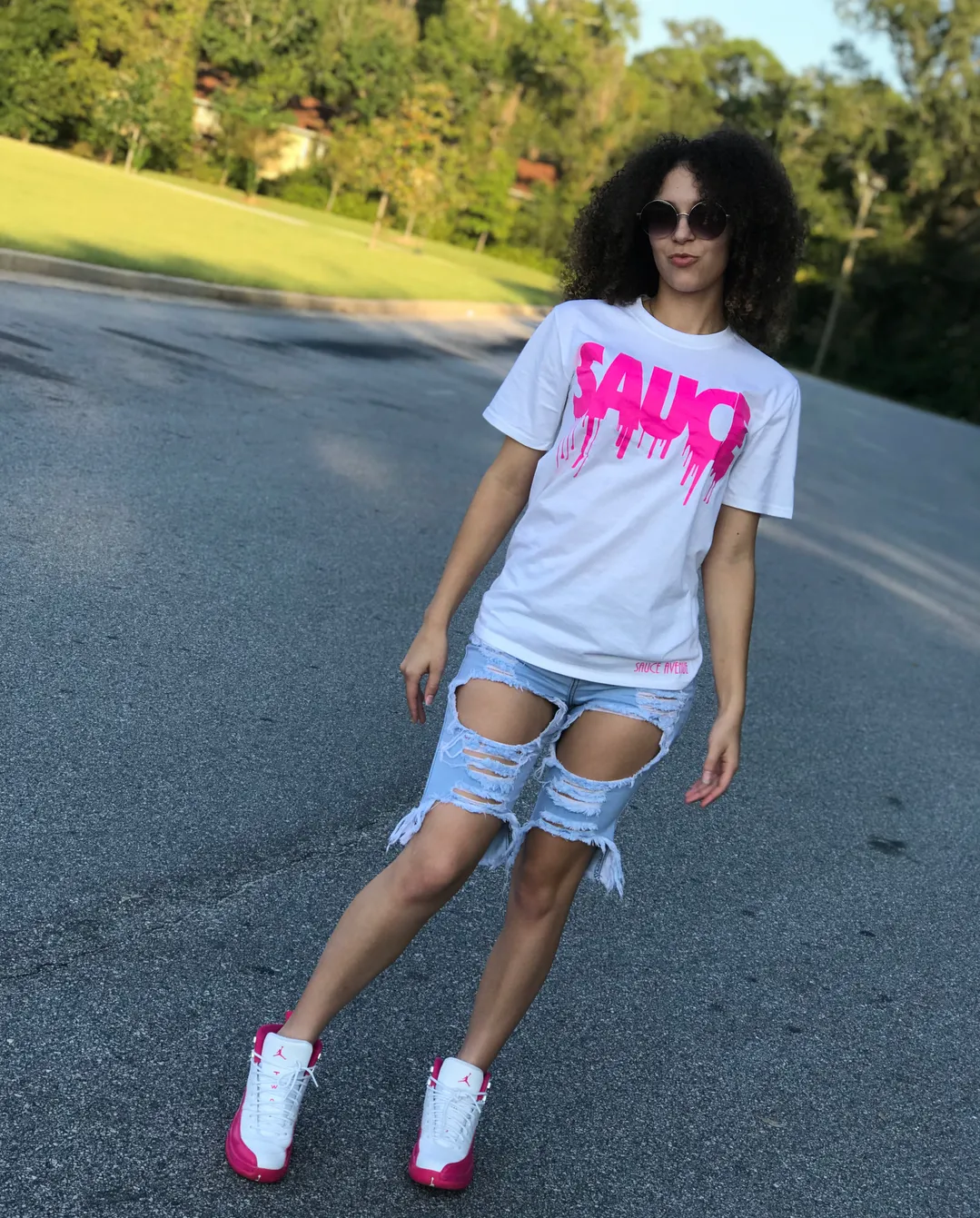 Pink Sauce | White Tee