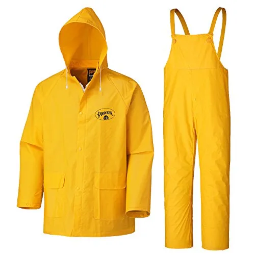 Pioneer V3510360 Flame Resistant Jacket and Pants Combo Rainsuit, Yellow