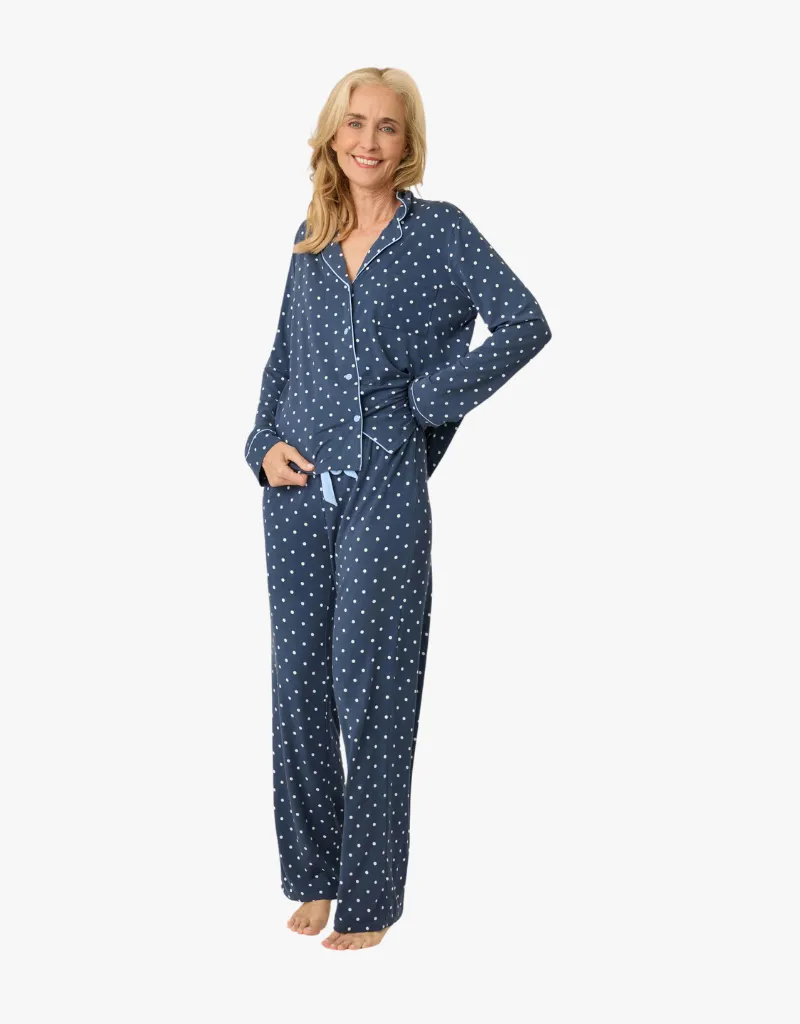 P.J Salvage Polka Dot Modal PJ Set in Navy