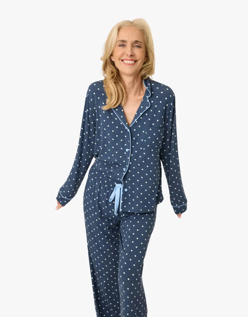 P.J Salvage Polka Dot Modal PJ Set in Navy