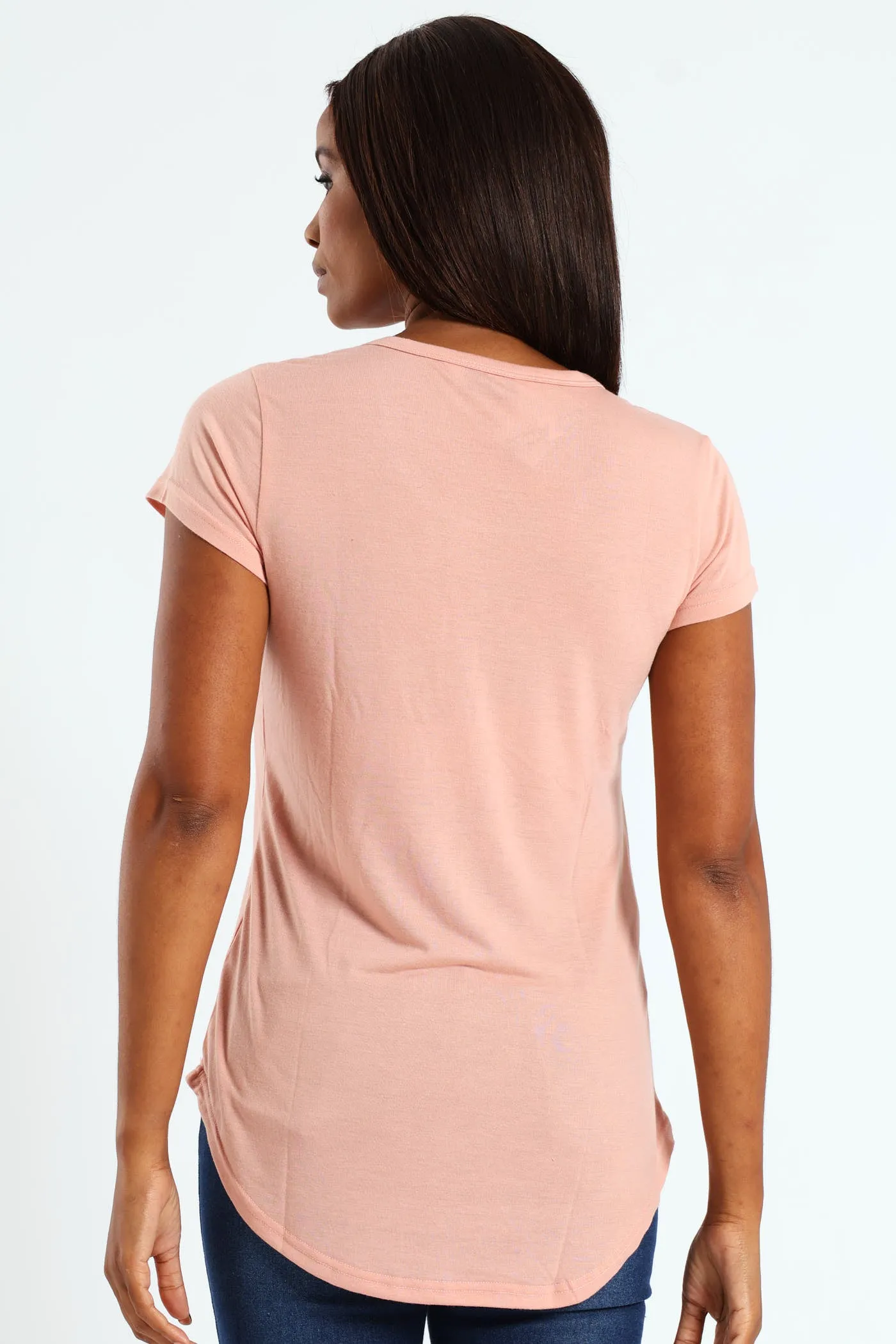 Plain Pocket Tee - Blush
