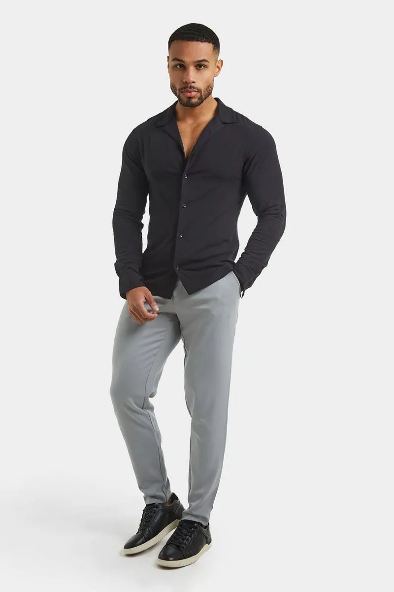 Plain Revere Collar Shirt in Black