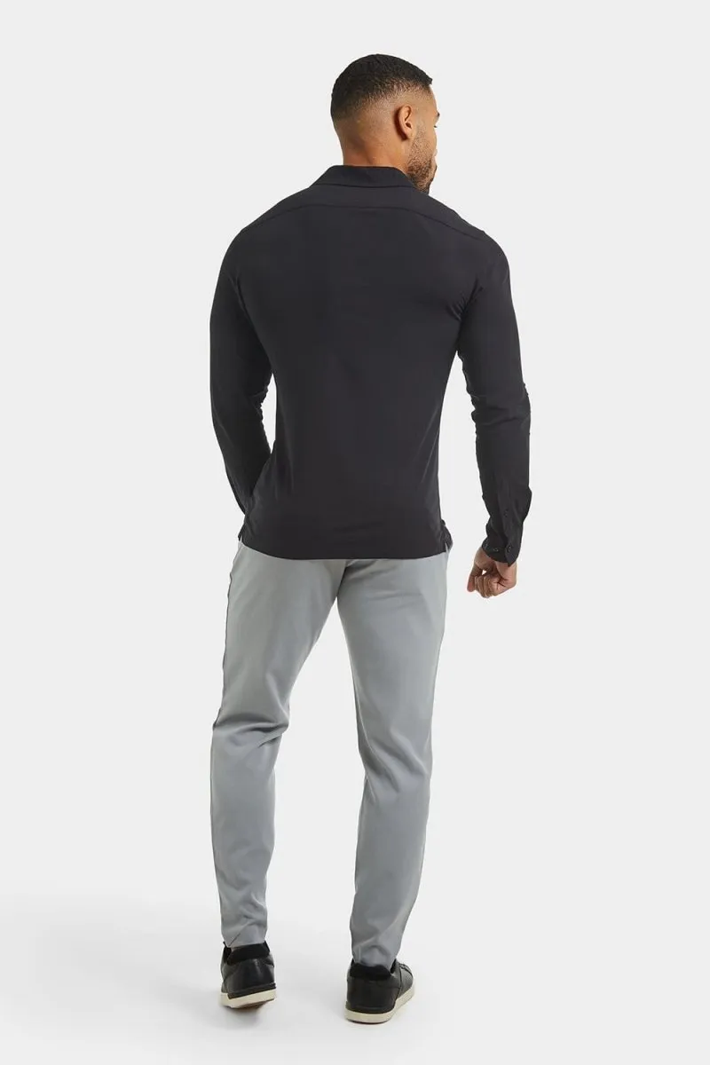 Plain Revere Collar Shirt in Black