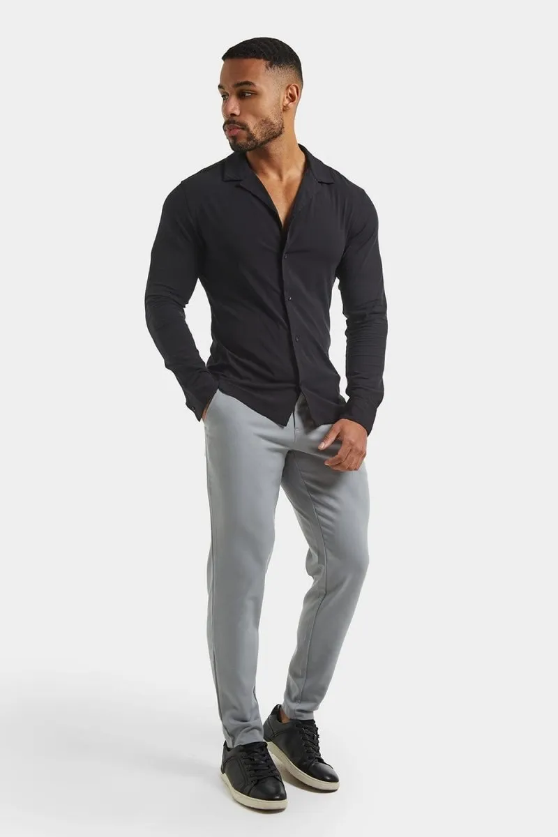 Plain Revere Collar Shirt in Black