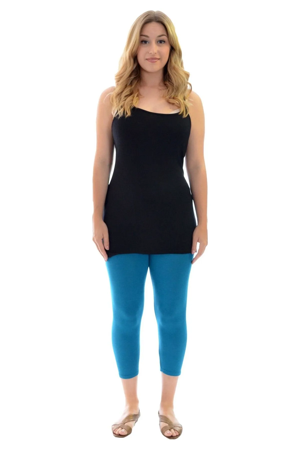 Plus Size 3/4 Length Cropped Leggings
