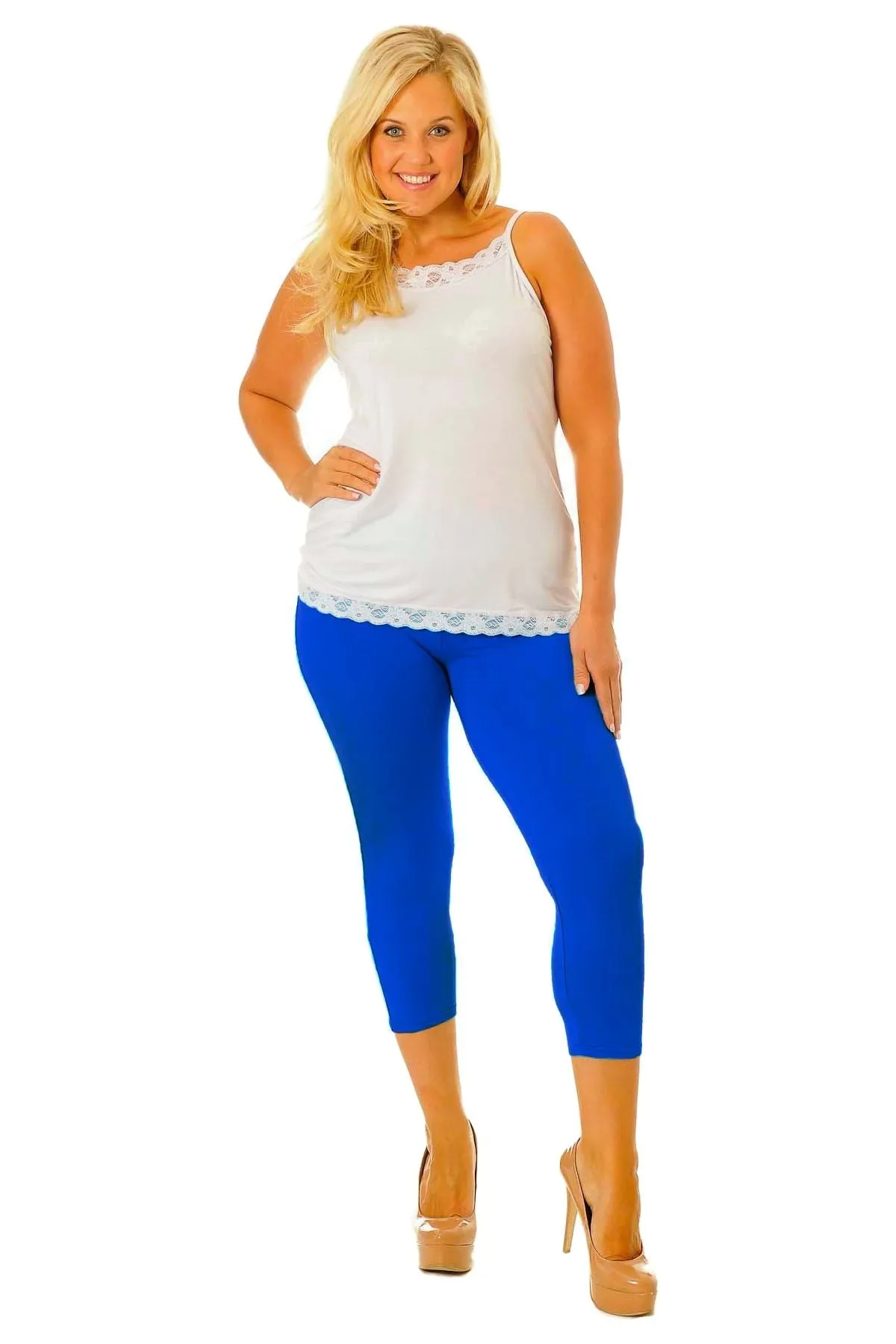 Plus Size 3/4 Length Cropped Leggings