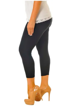 Plus Size 3/4 Length Cropped Leggings