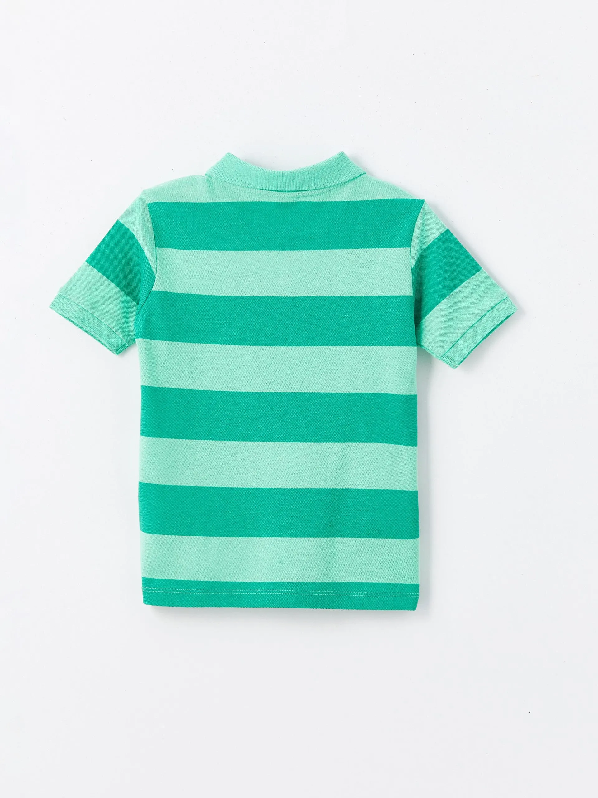 Polo Neck Short Sleeve Striped Baby Boy T-Shirt