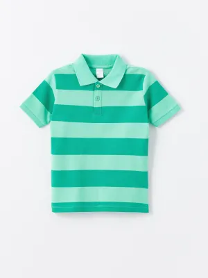 Polo Neck Short Sleeve Striped Baby Boy T-Shirt