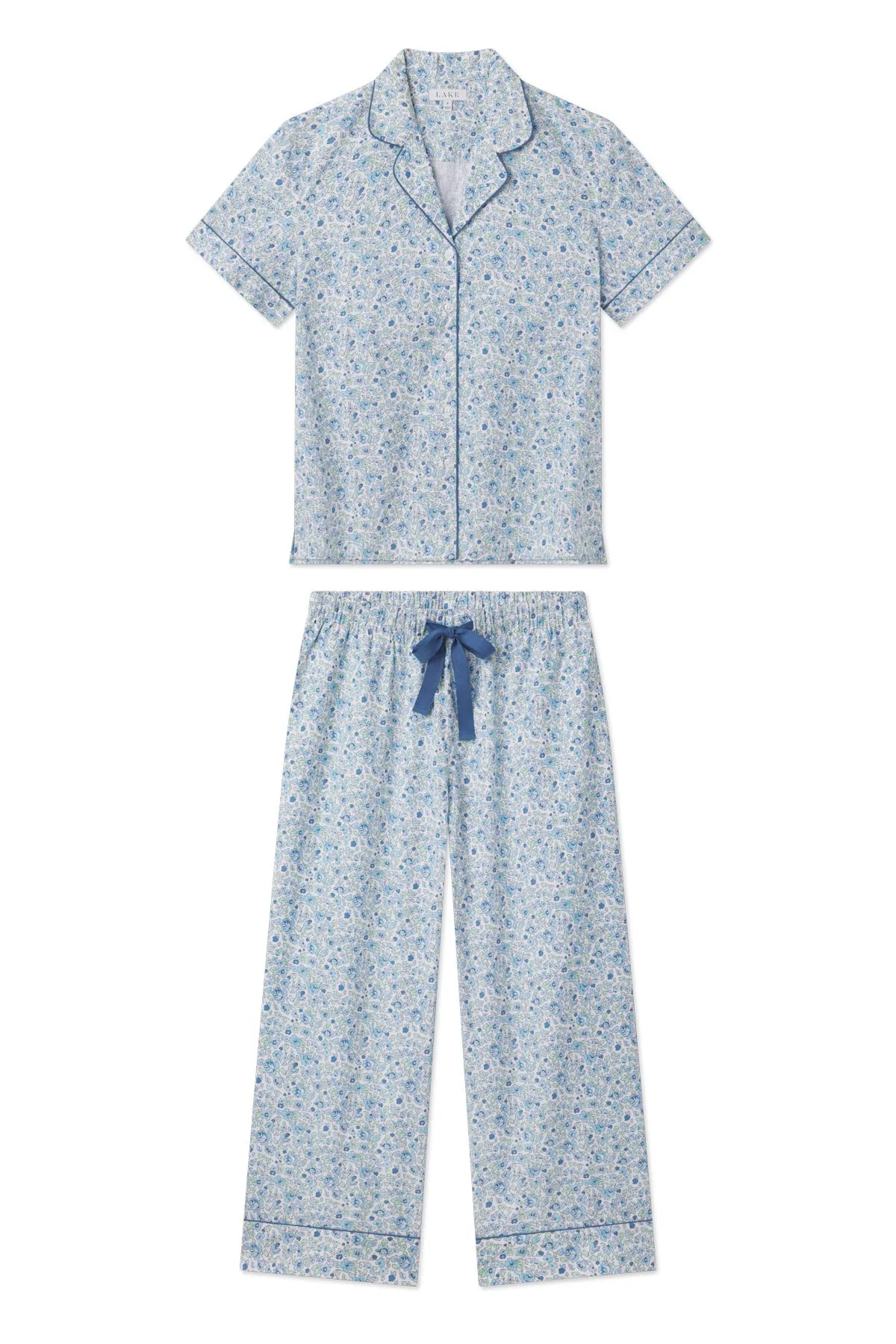 Poplin Chloe Pajama Set in Morning Blue Elizabeth Floral