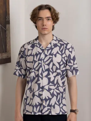 Purple Abstract Print Shirt