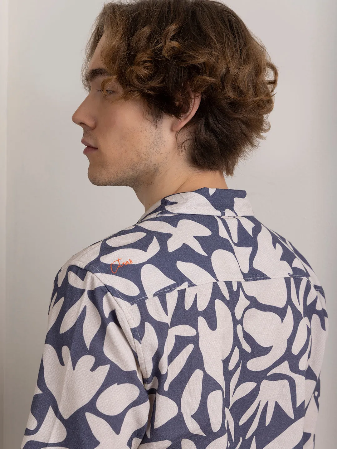 Purple Abstract Print Shirt