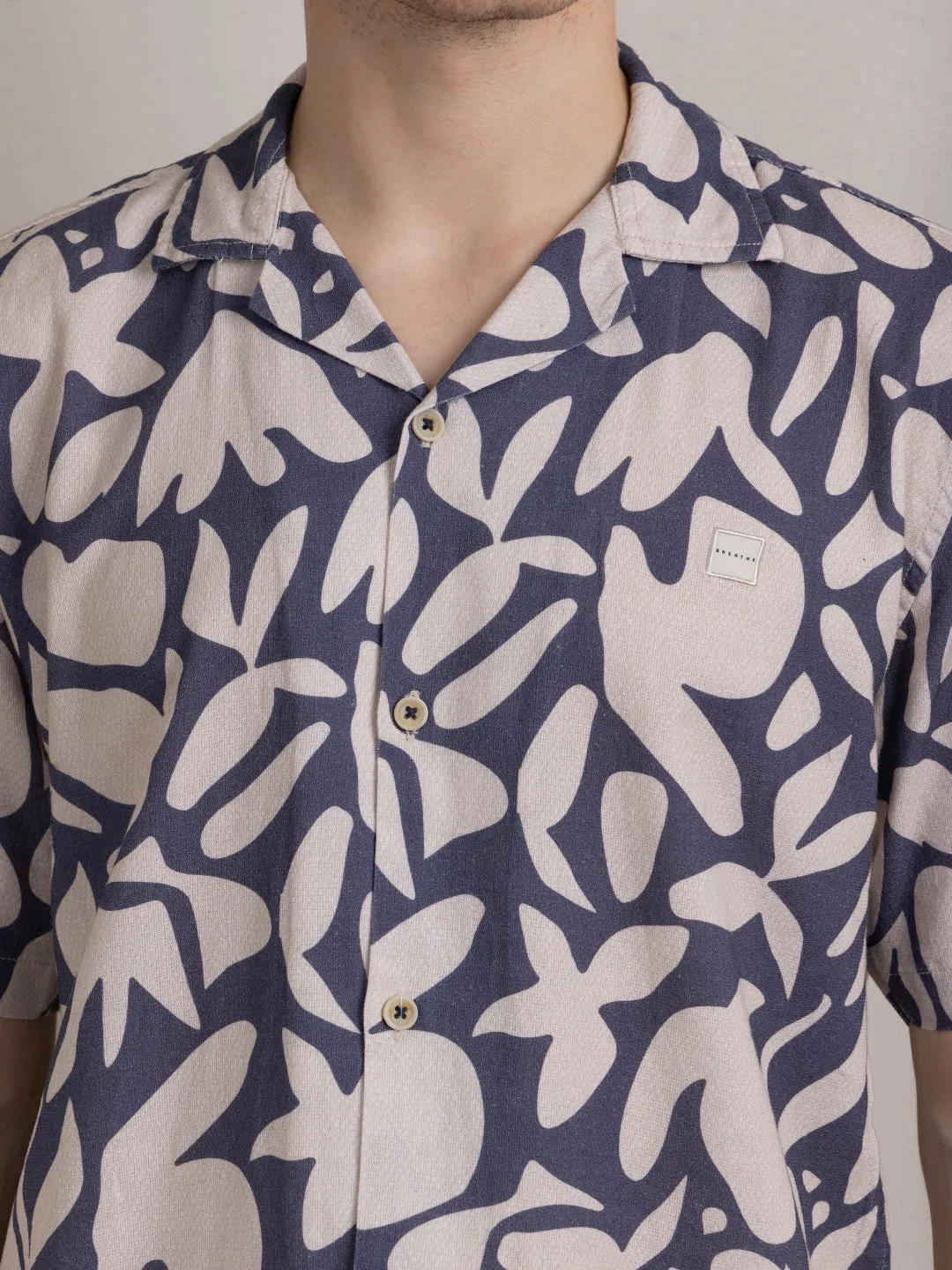 Purple Abstract Print Shirt
