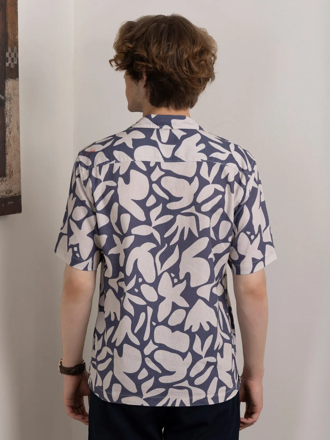 Purple Abstract Print Shirt