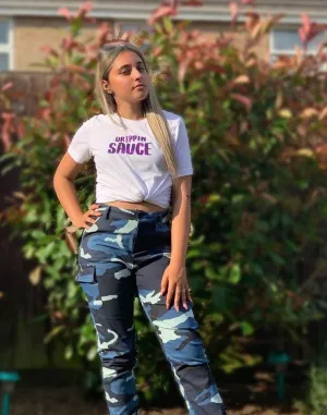 Purple Glitter Drippin Sauce | White Tee