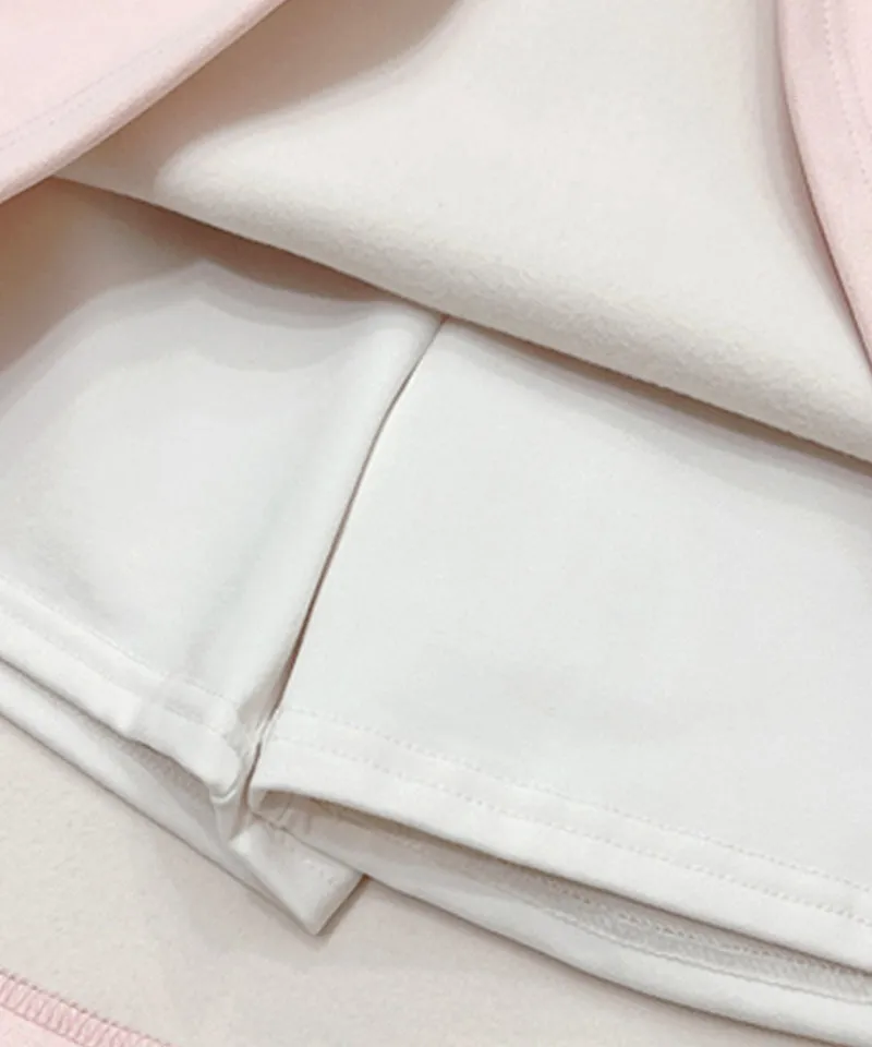 Q.C PLAY: Spandex Ribbed Pocket Banding Skirt - Pink
