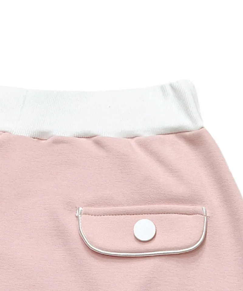 Q.C PLAY: Spandex Ribbed Pocket Banding Skirt - Pink