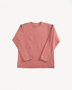 "Stand Wheel" Heavyweight Long Sleeve Pigment Dyed Tee - Red
